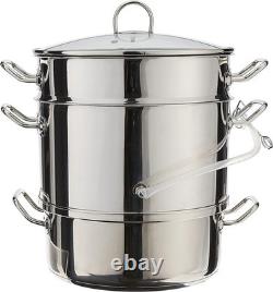 Stainless Steel Steamer Juicer Set 4-Quart Capacity Multipurpose