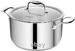 Stainless Steel Stock Pot 6 Quart Stockpot with Stainless Steel Handles Capsule