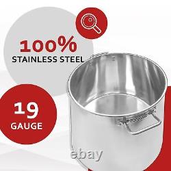 Stainless Steel Stock Pot Cookware, 40-Quart