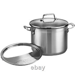 Stainless Steel Stock Pot Handled Glass Lidded Cooking Equipment 6 Quart 3Pc Set