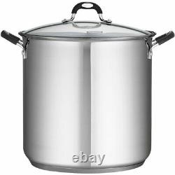 Stainless Steel Stock Pot Stockpot Lid Soup Kitchen Cooking, 12 16 22 Quart