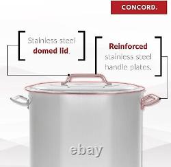 Stainless Steel Stock Pot with Elevated Steamer Basket 80 Quart Large Capacity