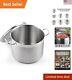 Stainless Steel Stock Pot With Lid 20 Quart Capacity, Professional Grade