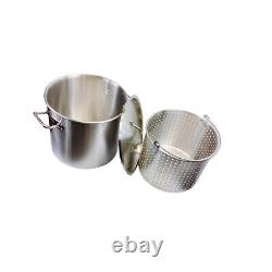 Stainless Steel Stock Pot withSteamer Basket for Boiling and Steaming (32 Quart)