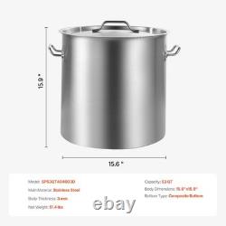 Stainless Steel Stockpot, 53 Quart Large Cooking Pots, Cookware Sauce Pot Stainless Steel Stockpot, 53 Quart Large Cooking Pots, Cookware Sauce Pot