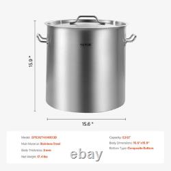 Stainless Steel Stockpot, 53 Quart Large Cooking Pots, Cookware Sauce Pot with