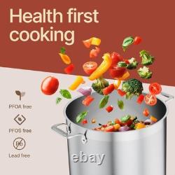 Stainless Steel Stockpot with Lid 20 Quart, Durable 18/8 Stainless Steel, Imp