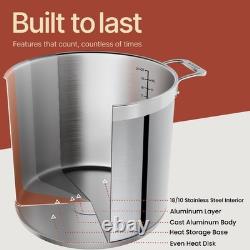 Stainless Steel Stockpot with Lid 20 Quart, Durable 18/8 Stainless Steel, Imp