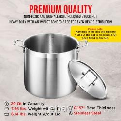 Stainless Steel Stockpot with Lid 20 Quart, Durable 18/8 Stainless Steel, Imp