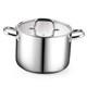 Stainless Steel Stockpot With Lid 6 Quart, Tri-ply Clad Soup 6 Quarts Silver