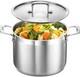 Stainless Steel Stockpot With Lid 8 Quart, Durable 18/8 Stainless Steel
