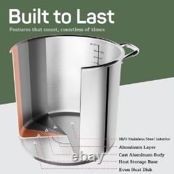 Stainless Steel Stockpot with Tempered Glass Lid 20 Quart, Durable 18/0 Stainles