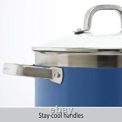 Stainless Steel Stripes Cookware, 6 quart Stockpot, Blue Cove