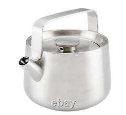 Stainless Steel Whistling Teakettle, 1.9 Quart, Brushed Stainless Steel