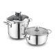 Stainless Steel With Glass Lid Cookware And Pressure Pot, 6.34+3.17 Quarts