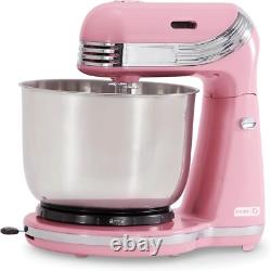 Stand Mixer 6 Speed 3 Quart Stainless Steel Bowl Dough Hooks Beaters Pink Stand Mixer 6 Speed 3 Quart Stainless Steel Bowl Dough Hooks Beaters Pink