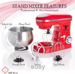 Stand Mixer, 6 Speed Electric Mixer with 5.5 Quart Stainless Steel Mixing Bowl