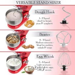 Stand Mixer, 6 Speed Electric Mixer with 5.5 Quart Stainless Steel Mixing Bowl