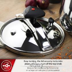 Star 4.2-Quart Stainless Steel Pressure Cooker Induction Compatible & Safe