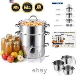 Steam Juicer Pot 11 Quart Stainless Steel Steam Canner for Fruit & Vegetabl