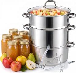 Steam Juicer Pot 11 Quart Stainless Steel Steam Canner for Fruit & Vegetabl
