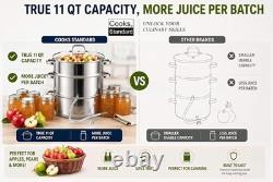 Steam Juicer Pot 11 Quart Stainless Steel Steam Canner for Fruit & Vegetabl