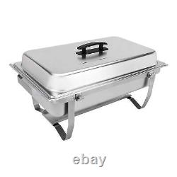 Sterno 70153 Foldable Frame Buffet Chafer Set, 8-Quart, Stainless Steel Finish