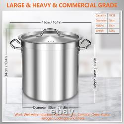 Stock Pot 20 Quart Stainless Steel Stock Pot with Lid Heavy-Duty Cooking Pot