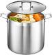 Stockpot 20 Quart Brushed Stainless Steel Heavy Duty Induction Pot Lid Stock Pot