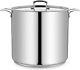 Stockpot 20 Quart Brushed Stainless Steel Heavy Duty Induction Pot With Li