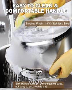 Stockpot 24 Quart Stainless Steel Professional Grade with Lid Silver Cooks