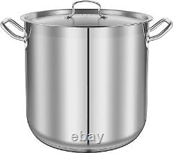 Stockpot Stainless Steel Heavy Duty 18/8 Lid Dishwasher Safe Works with Induction