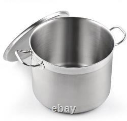Stockpots Stainless Steel, 8 Quart Professional Grade Stock Pot with Lid, Silver