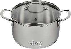 Swiss Diamond Stainless Steel 5.3 Quart Dutch Oven with Lid Professional Cooki