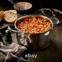 Swiss Diamond Stainless Steel 5.3 Quart Dutch Oven with Lid Professional Cooki