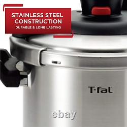 T-Fal Clipso Stainless Steel Pressure Cooker 6.3 Quart Induction Cookware, Pots