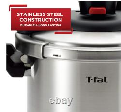 T-fal Clipso Stainless Steel Pressure Cooker 6.3 Quart Induction Cookware