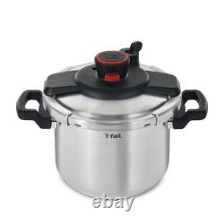 T-fal P45009 Clipso Pressure Cooker, 8 Quart Stainless Steel Cooking Pot, Silver