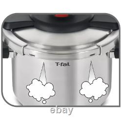 T-fal P45009 Clipso Pressure Cooker, 8 Quart Stainless Steel Cooking Pot, Silver