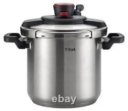 T-fal P45009 Clipso Pressure Cooker, 8 Quart Stainless Steel Cooking Pot, Silver