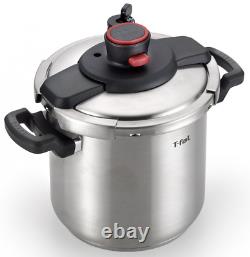 T-fal P45009 Clipso Pressure Cooker, 8 Quart Stainless Steel Cooking Pot, Silver