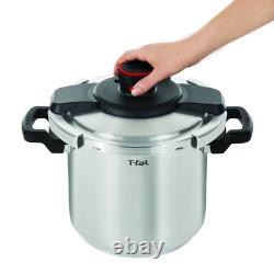 T-fal P45009 Clipso Pressure Cooker, 8 Quart Stainless Steel Cooking Pot, Silver