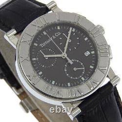 TIFFANY&Co. Atlas Watches blackDial Stainless Steel/Embossed Leather Quart