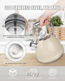 Tea Kettle for Stove Top, 2.5 Quart Stainless Steel Whistling Tea Pot, 3-Layer B