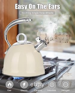 Tea Kettle for Stove Top, 2.5 Quart Stainless Steel Whistling Tea Pot, 3-Layer B