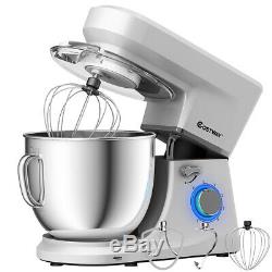 Tilt-Head Stand Mixer 7.5 Quart 6 Speed 660W withDough Hook, Whisk & Beater Silver