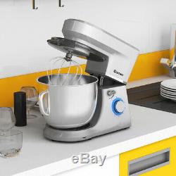 Tilt-Head Stand Mixer 7.5 Quart 6 Speed 660W withDough Hook, Whisk & Beater Silver