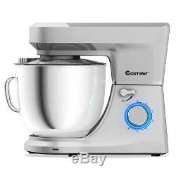 Tilt-Head Stand Mixer 7.5 Quart 6 Speed 660W withDough Hook, Whisk & Beater Silver