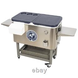 Tommy Bahama 100-quart Stainless Steel Rolling Party Cooler Locking Casters
