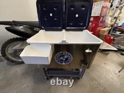 Tommy Bahama 100-quart Stainless Steel Rolling Party Cooler Locking Casters